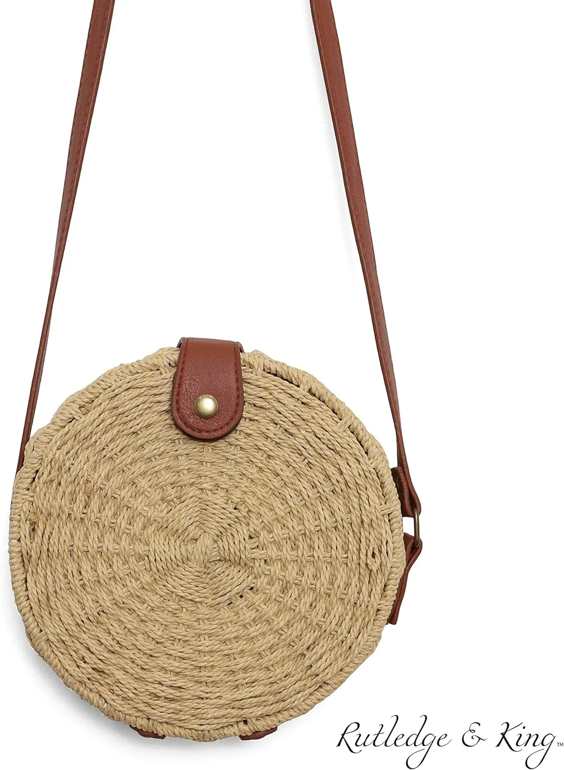 Rutledge & King Straw Crossbody Bag - Straw Bag with Handle - Straw Purse