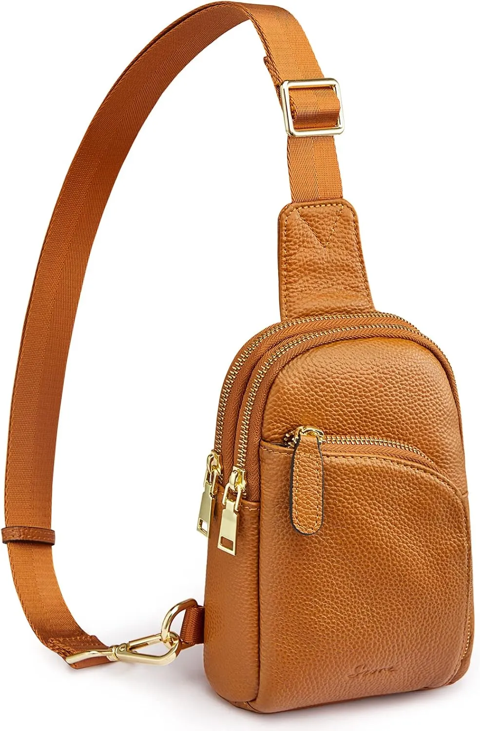 S-ZONE Genuine Leather RFID Blocking Small Sling Bag Women Crossbody Fanny Packs