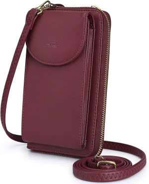 S-ZONE Small Crossbody Bags for Women Cell Phone Purse RFID Blocking Wallet Purses with Credit Card Slots