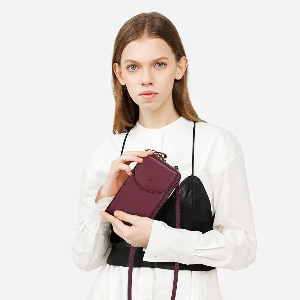 S-ZONE Small Crossbody Bags for Women Cell Phone Purse RFID Blocking Wallet Purses with Credit Card Slots