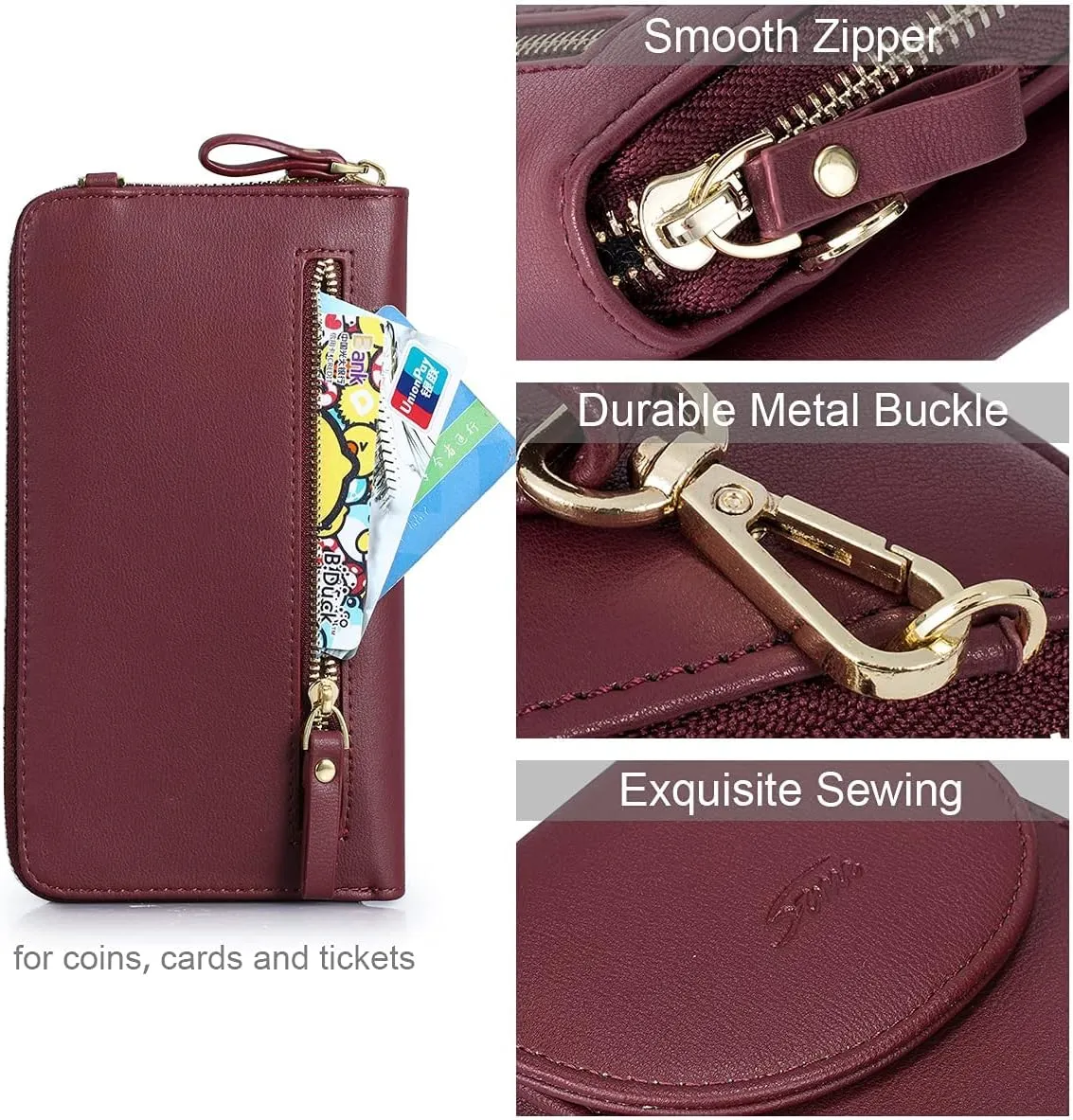 S-ZONE Small Crossbody Bags for Women Cell Phone Purse RFID Blocking Wallet Purses with Credit Card Slots