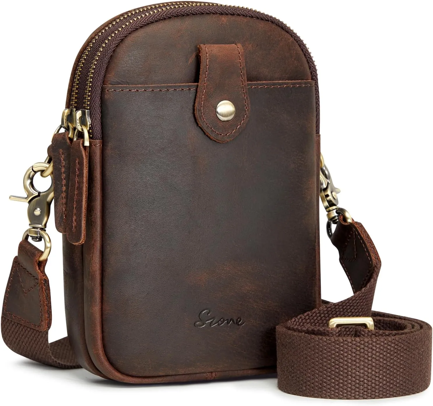 S-ZONE Small Crossbody Bags for Women Trendy RFID Blocking Cross body Bag Leather Cell Phone Wide Strap Shoulder Purses