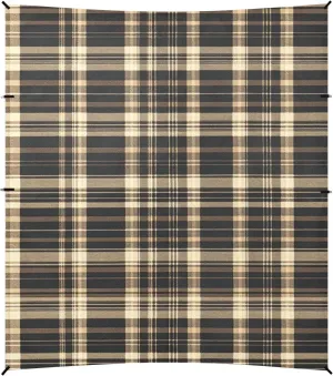 Saddlebrown Buffalo Plaid Check Tartan Scotland Foldable Beach Canopy UPF50  Protection Water-Resistant Shade Sun Shelter with Sand Pockets for Backyard and Camping