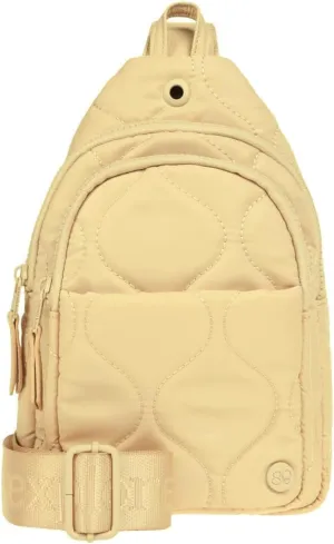 Samantha Brown RFID Sling Bag, Quilted Polyester, 6 Pockets, Adjustable Crossbody Strap, Black