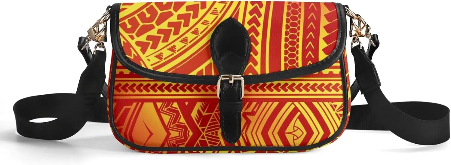 Samoa Floral Print Retro Art Polynesian Crossbody Bag Elegant Custom Women'S Crossbody Bag Pattern