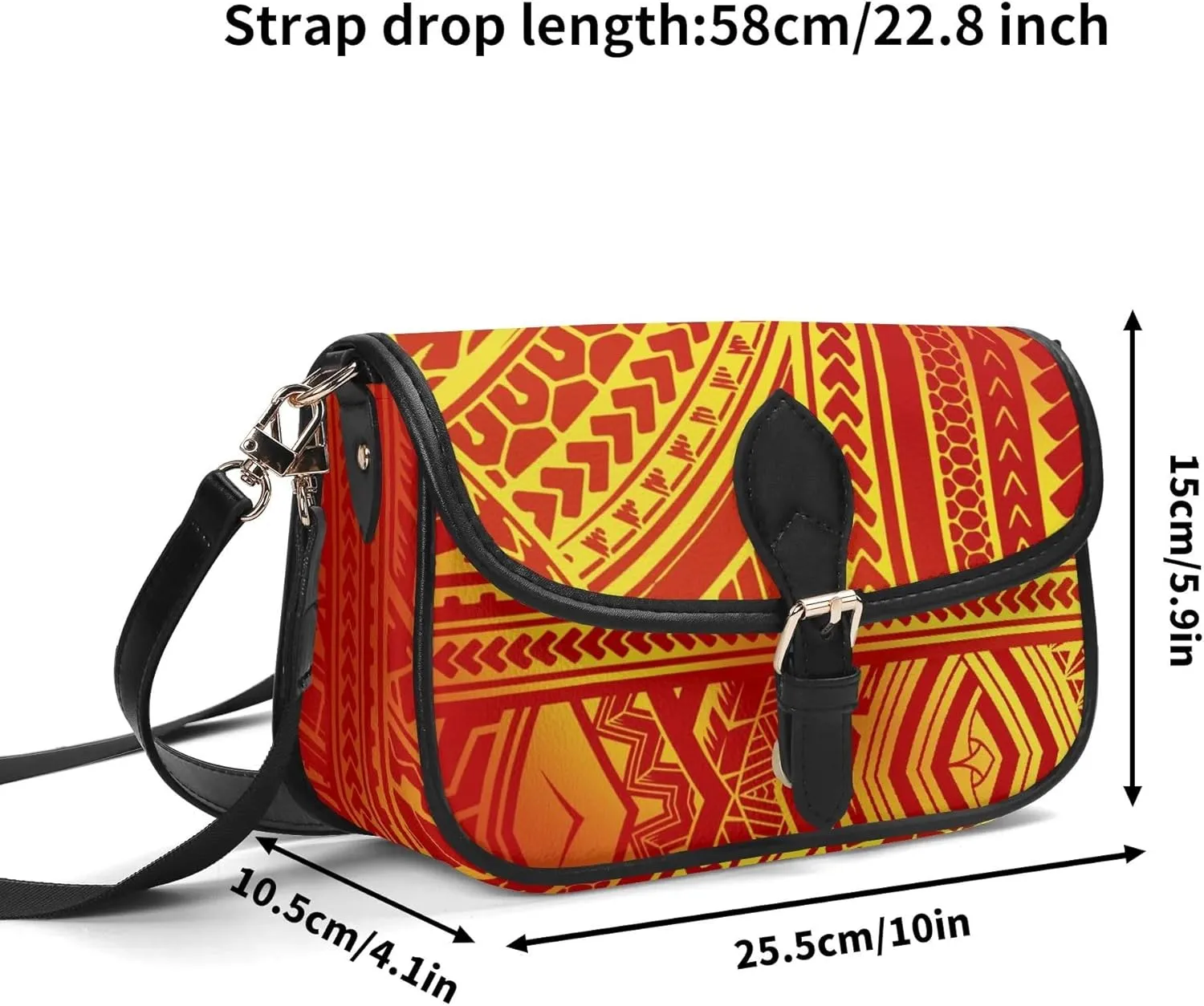 Samoa Floral Print Retro Art Polynesian Crossbody Bag Elegant Custom Women'S Crossbody Bag Pattern