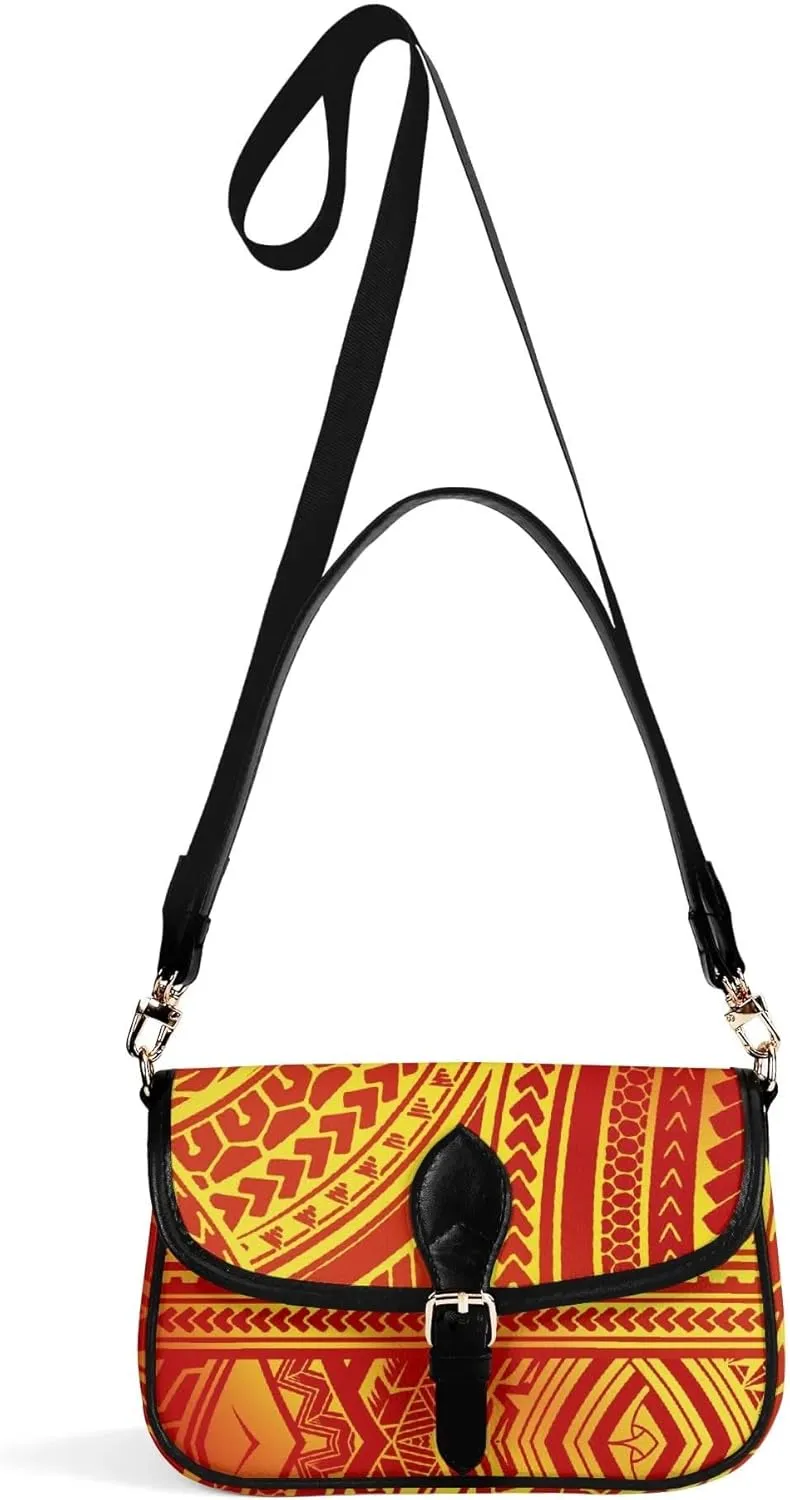 Samoa Floral Print Retro Art Polynesian Crossbody Bag Elegant Custom Women'S Crossbody Bag Pattern