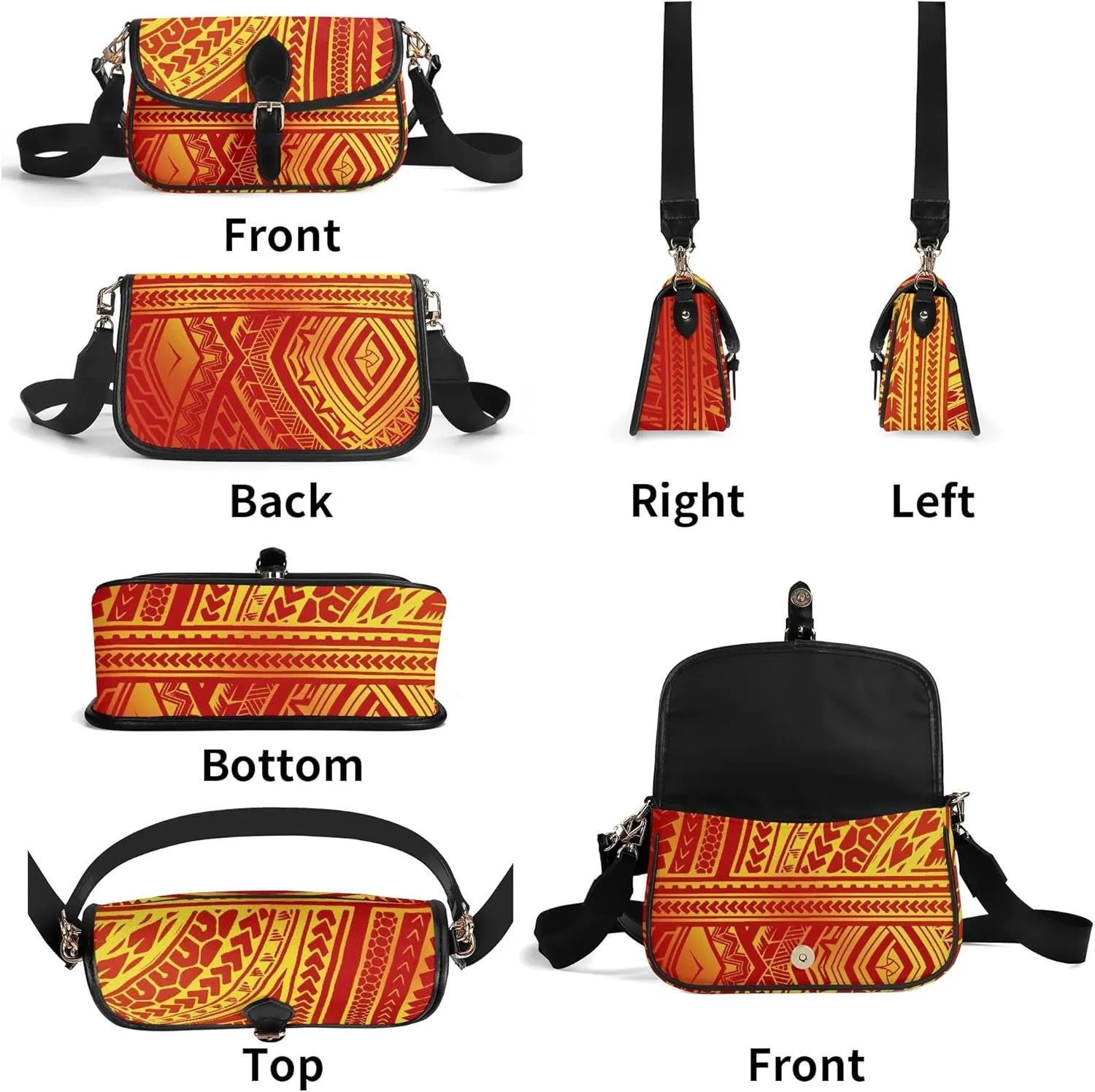 Samoa Floral Print Retro Art Polynesian Crossbody Bag Elegant Custom Women'S Crossbody Bag Pattern