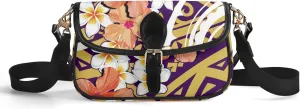 Samoa Hawaiian Tribal Design Floral Print Custom Crossbody Bag Polynesian Custom Women'S Crossbody Small Square Bag