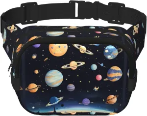 Saturn jupiter earth men's waist bag – large capacity crossbody shoulder bag, retro travel waist pack, durable and stylish
