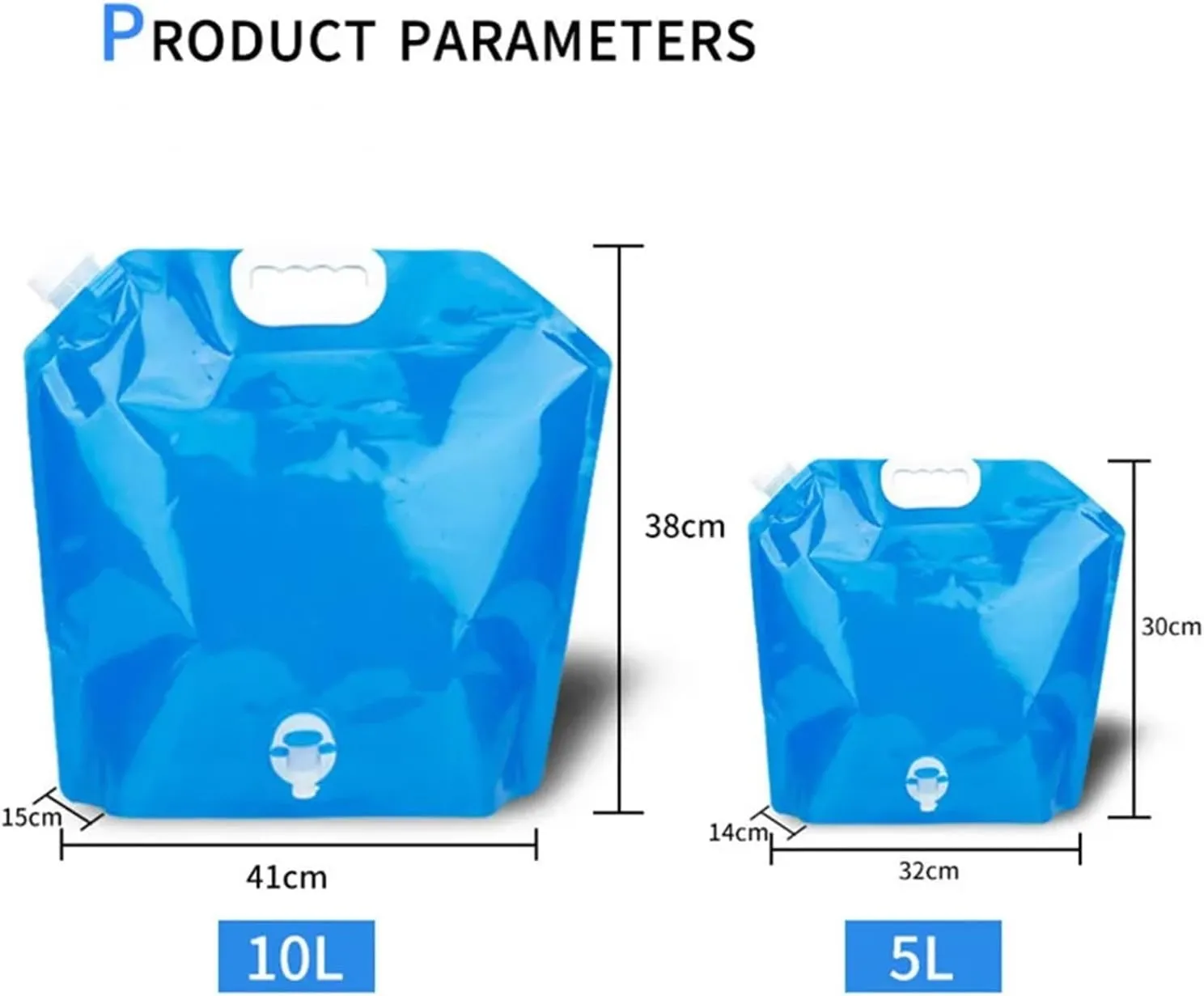 SBTRKT 5/10L Camping Water Bag Portable Folding Water Bucket Large Water Container Outdoor Travel Collapsible Pouch Can Camping Supplie (Color : 5L Transparent)