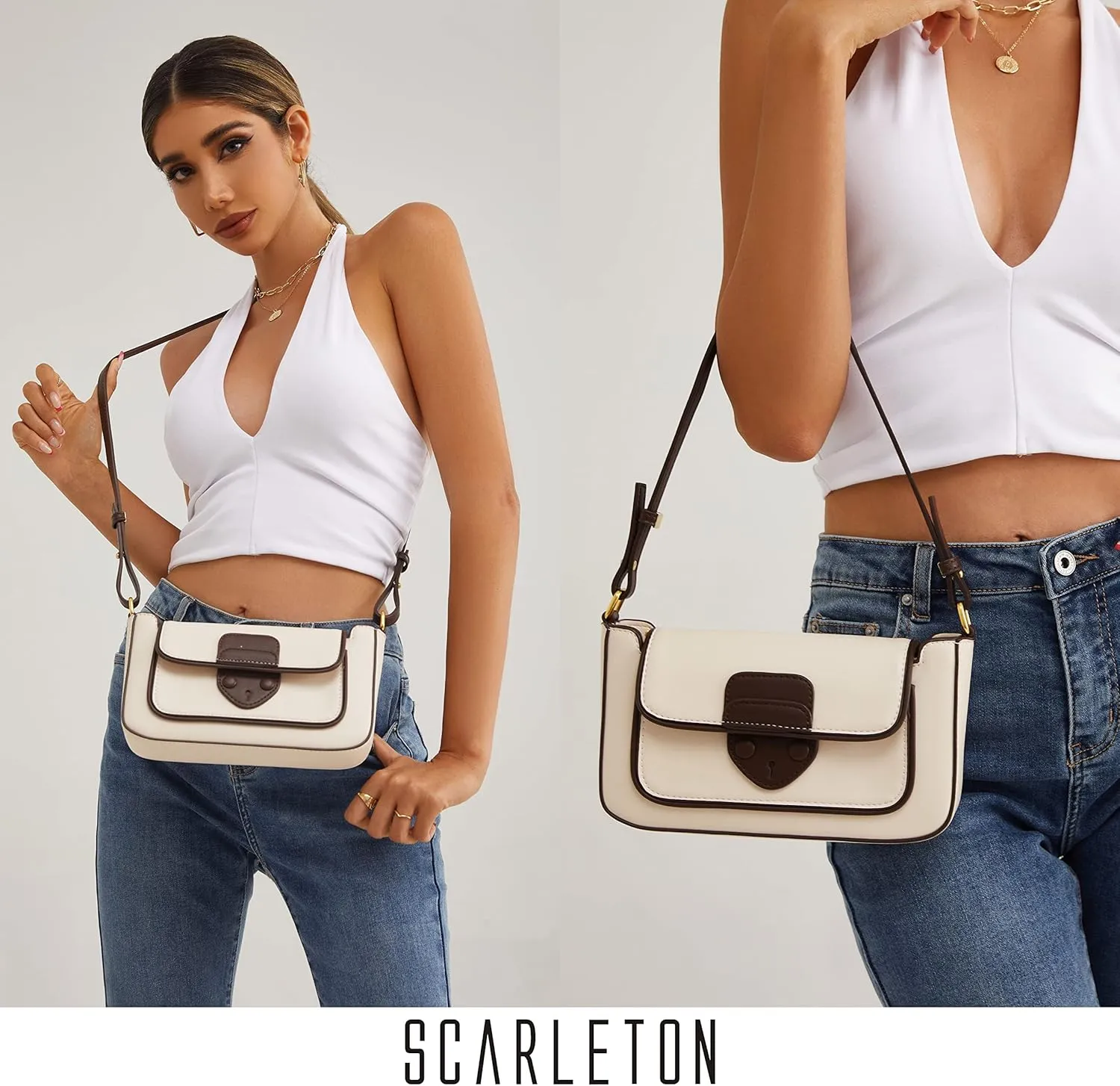 Scarleton Crossbody Bags for Women, Purses for Women, Lightweight Shoulder Bag Purse, Crossbody Bag with 2 Straps, H2087