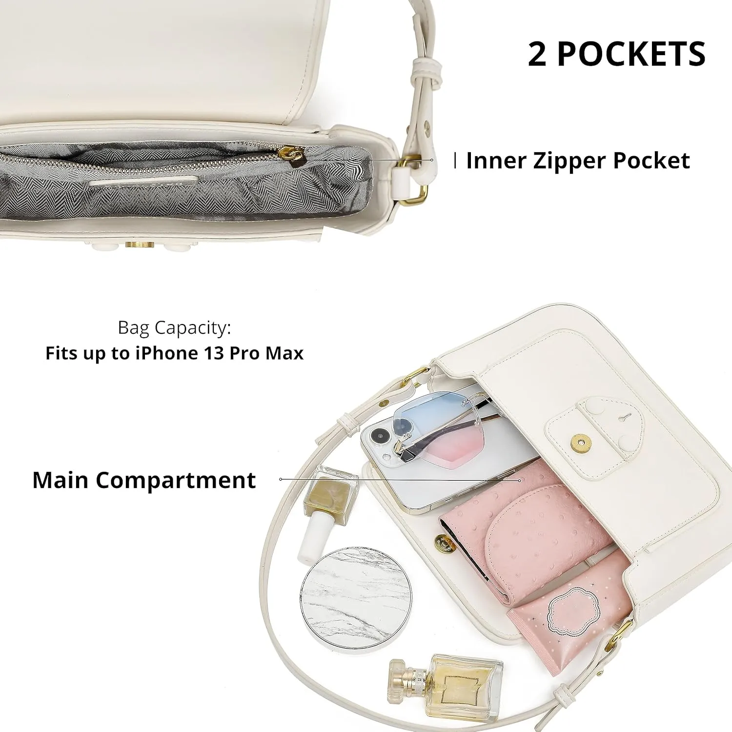 Scarleton Crossbody Bags for Women, Purses for Women, Lightweight Shoulder Bag Purse, Crossbody Bag with 2 Straps, H2087