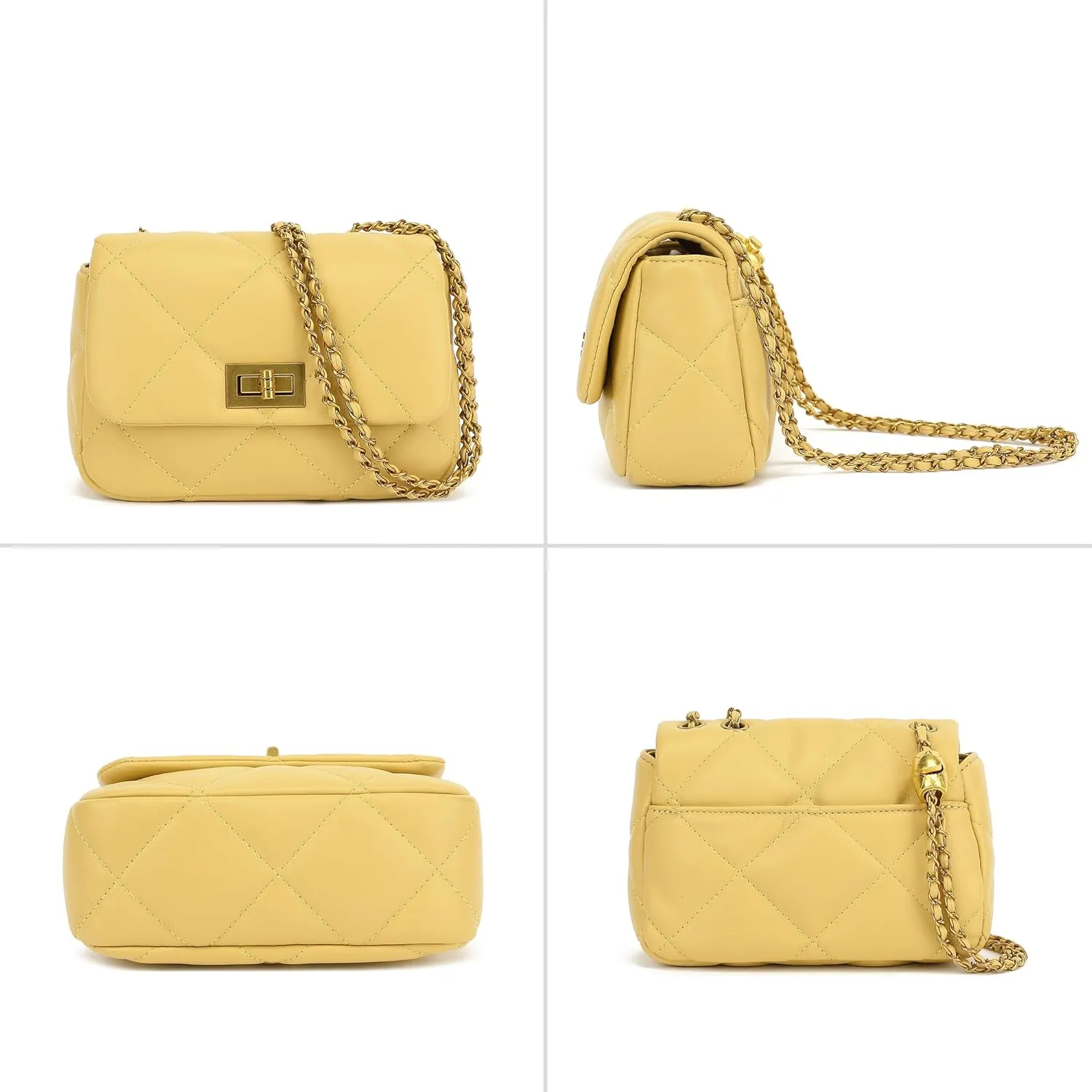 Scarleton Crossbody Bags for Women, Quilted Shoulder Bag Purse, Gold Chain Crossbody Bag Purses for Women, H2117