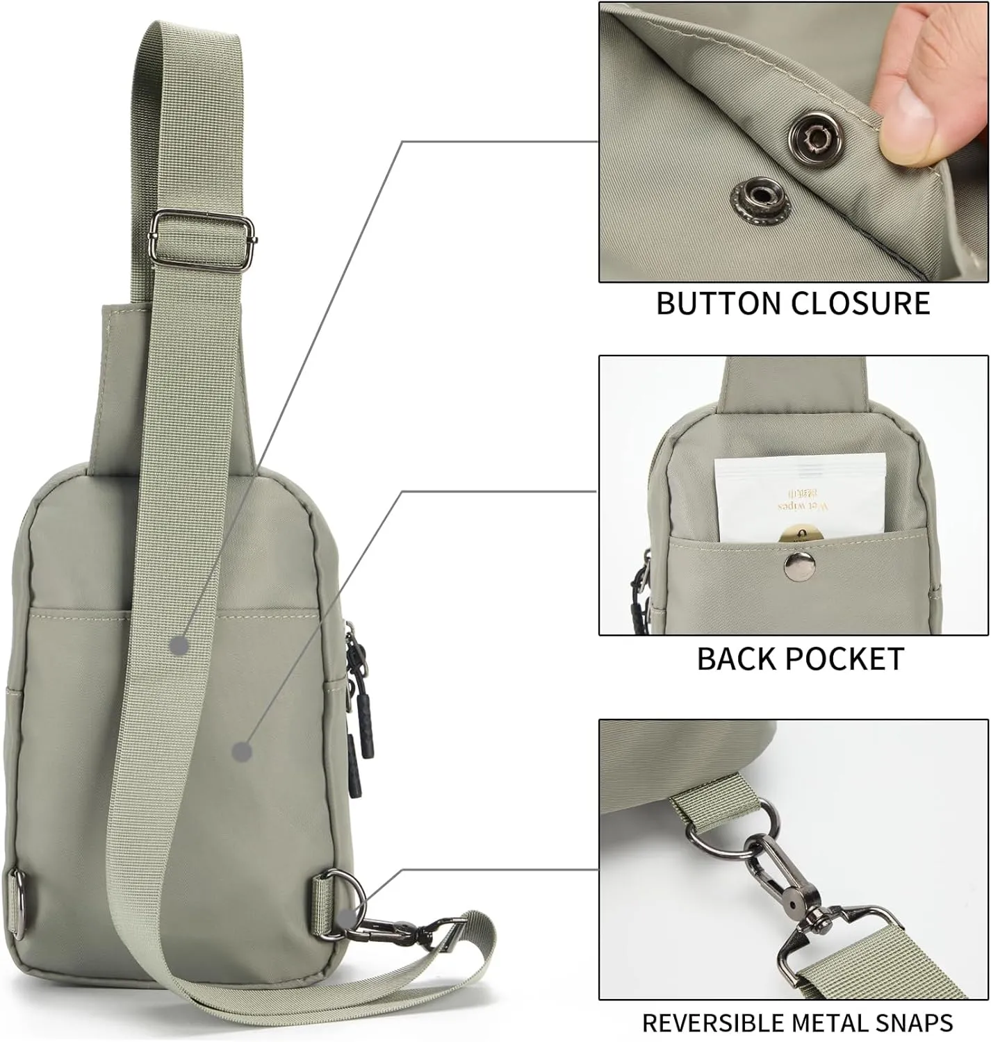 Seoky Rop Small Crossbody Bags for Women Men Nylon Water Resistant Sling Bag for Running Workout Travel