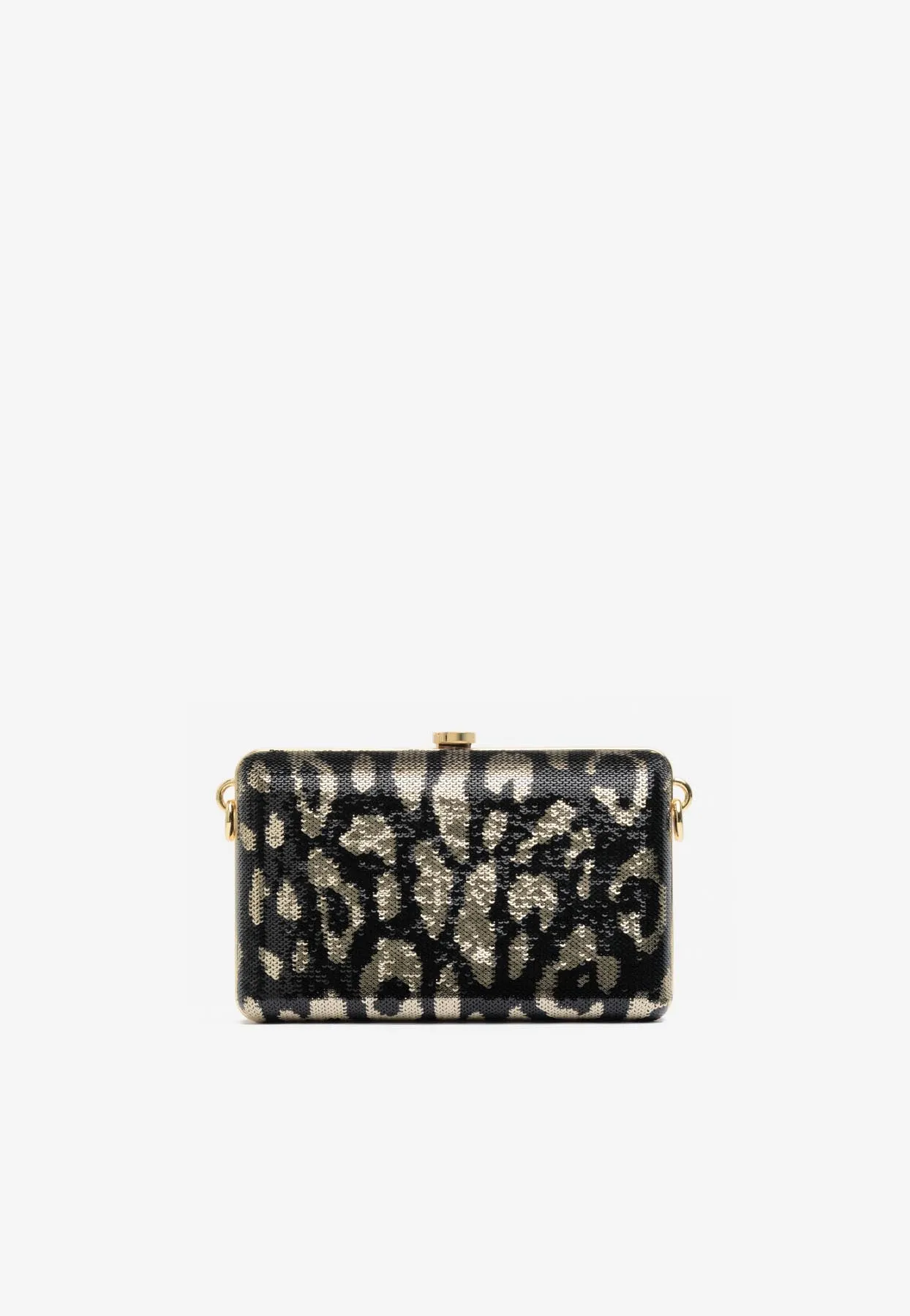 Sequined Leopard Clutch
