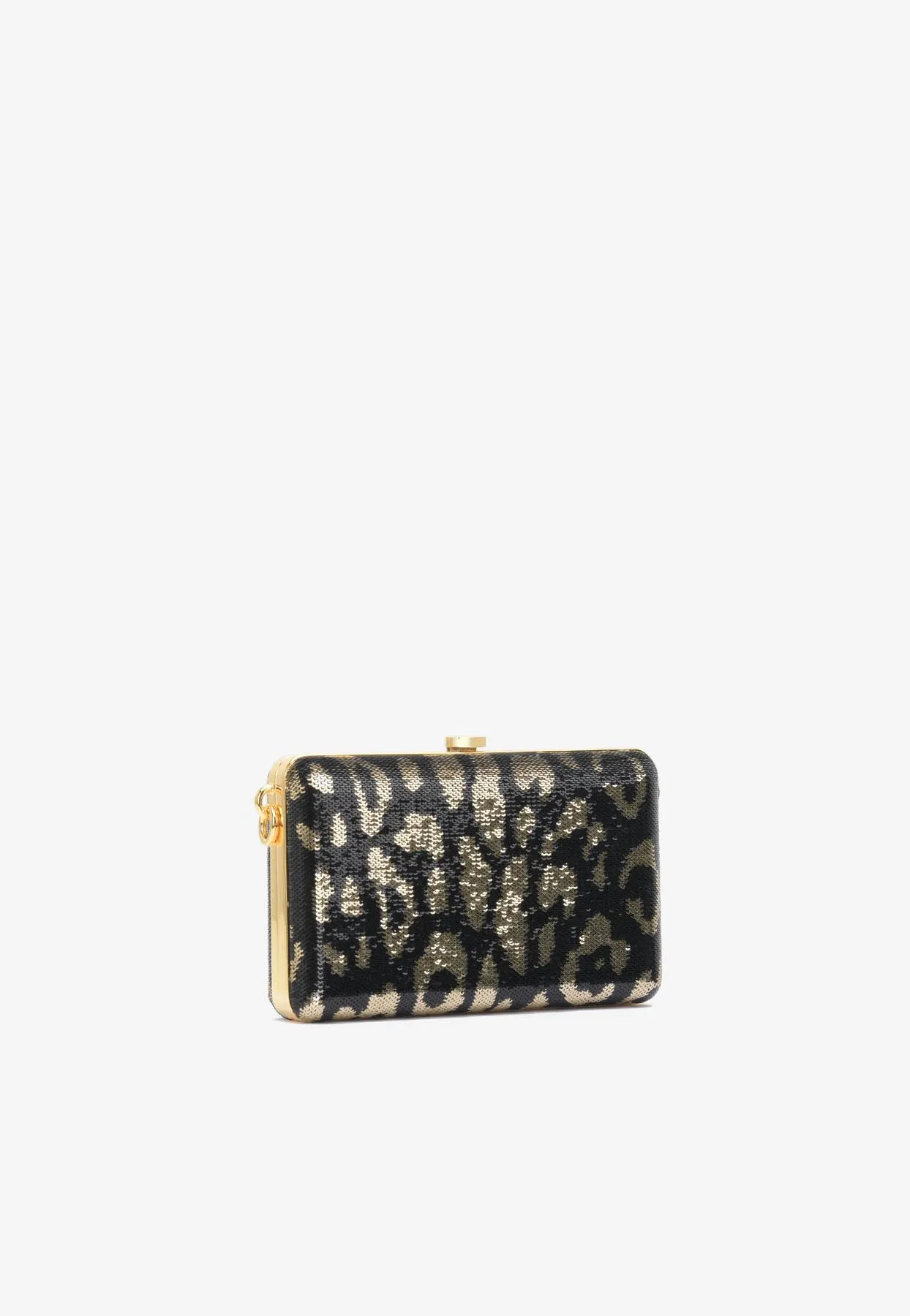 Sequined Leopard Clutch