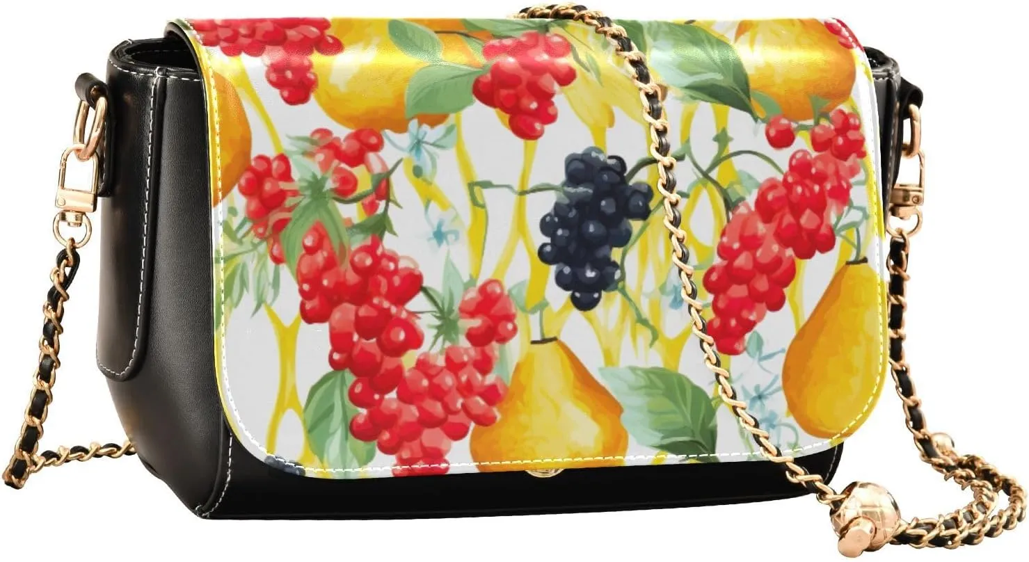 Shamrocks Clover and Bottle Women Leather Crossbody Bag, Leather Crossbody Bags, Crossbody Bags for Women Medium