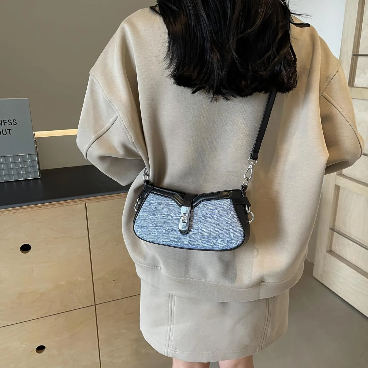 Shoulder Handbag Denim Purse for Women Designer Purses Mini Purse Shoulder Bag Cute Purse