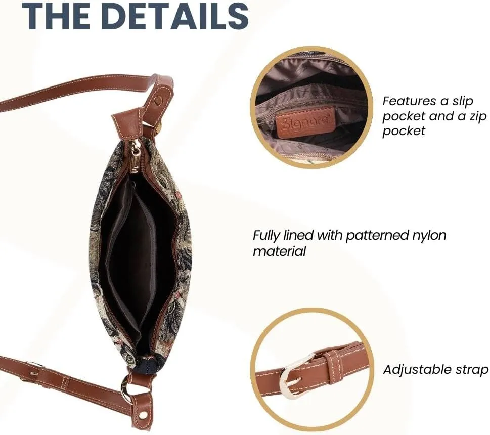 Signare Tapestry Crossbody Bag Sling Shoulder Purse for Women