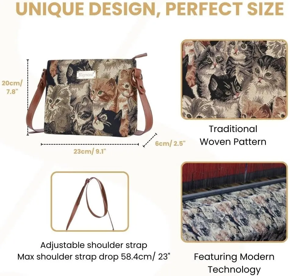 Signare Tapestry Crossbody Bag Sling Shoulder Purse for Women