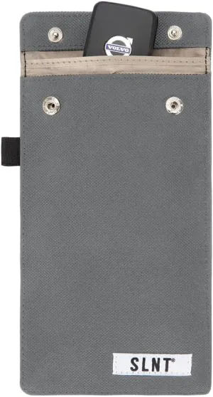 Silent Pocket Faraday Cage Key Fob Holder, Charcoal Grey, 4.3" x 3.5"