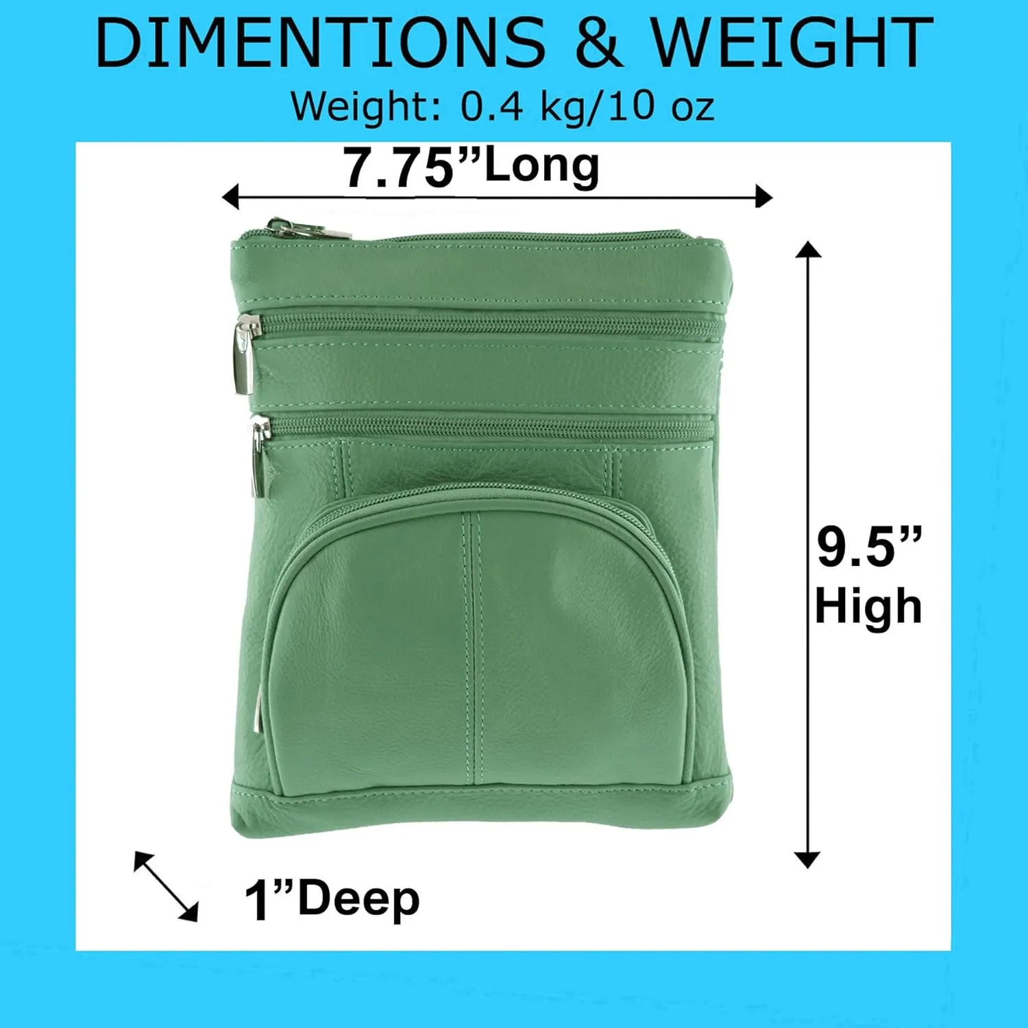 SILVERFEVER Women’s RFID-Blocking Crossbody Shoulder Bag - Top Grain Leather, Adjustable Strap, Multiple Pockets