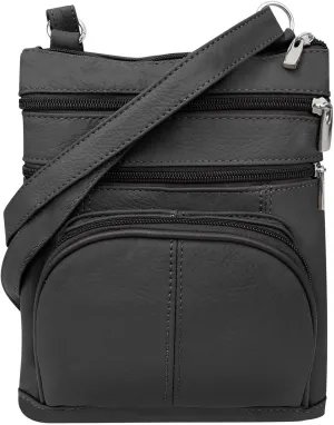 SILVERFEVER Women’s RFID-Blocking Crossbody Shoulder Bag - Top Grain Leather, Adjustable Strap, Multiple Pockets