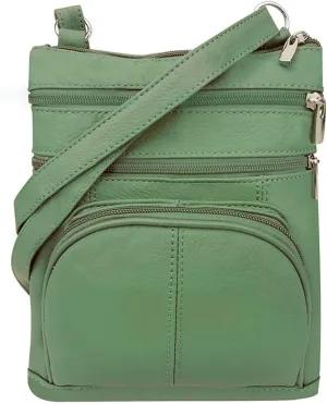 SILVERFEVER Women’s RFID-Blocking Crossbody Shoulder Bag - Top Grain Leather, Adjustable Strap, Multiple Pockets