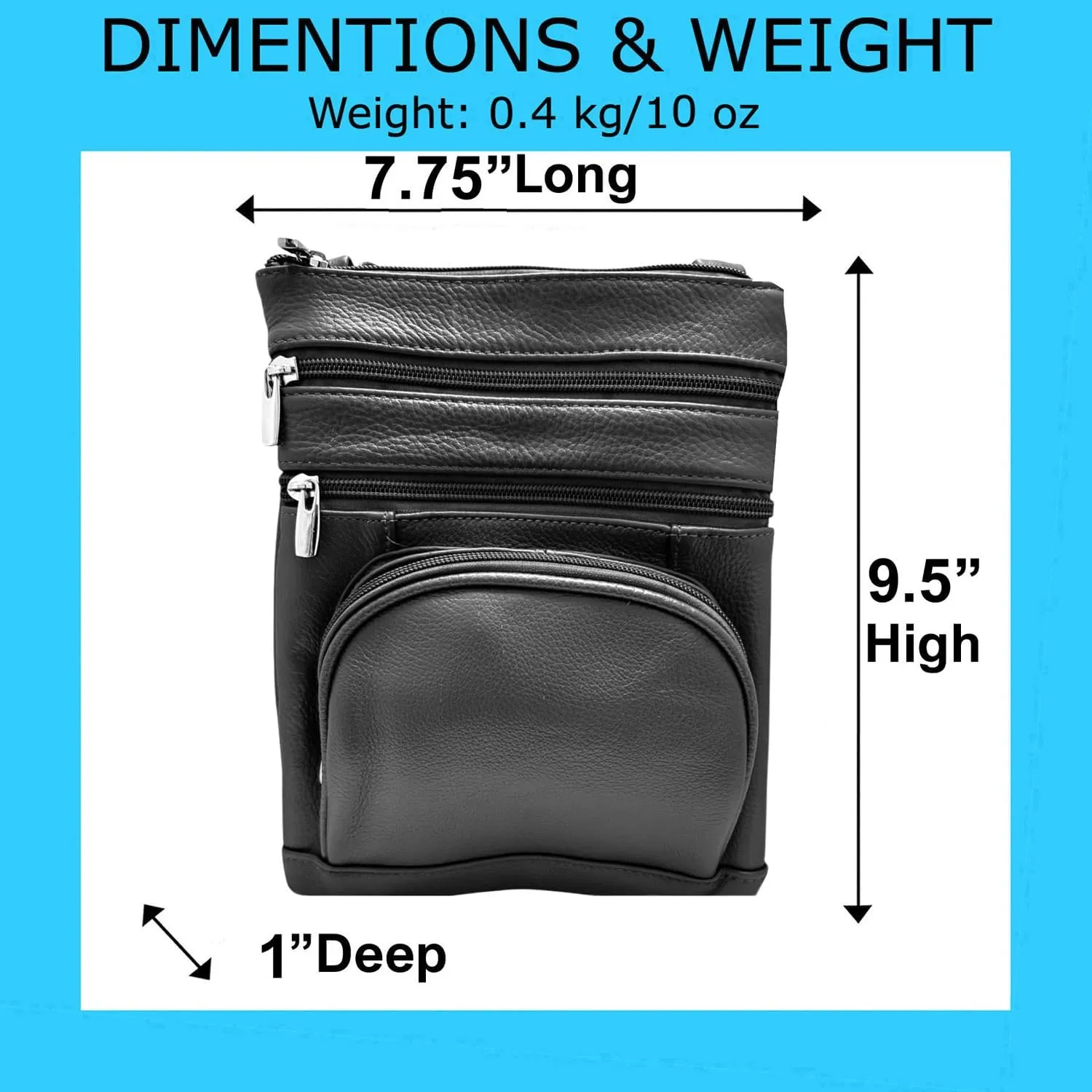 SILVERFEVER Women’s RFID-Blocking Crossbody Shoulder Bag - Top Grain Leather, Adjustable Strap, Multiple Pockets