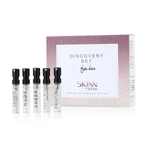Ski-n'n by Tita-n Discovery Set for Women – 5 x 2 ml (0.068 fl oz) Eau de Parfum Vials | Includes Celeste, Nude, Sheer, Pristine & Amalfi Bleu | IFRA Certified & Dermatologically Tested