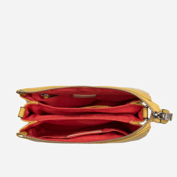 SLIM LADIES LEATHER CROSSBODY, FRESH LEMON