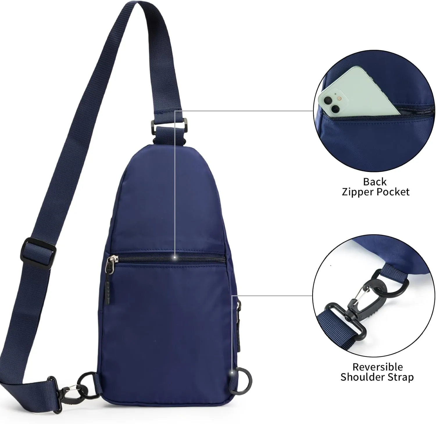 Sling Bag for Men Women, Small Crossbody Bag Trendy, Water Resistant Fanny Pack Running Phone Holder for Travel