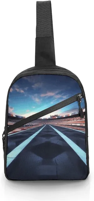 Sling Bag for Women Men Race Track Crossbody Bag Casual Daypack Backpack Shoulder Chest Bag Fashion Waist Pack Water Resistant Fanny Pack Crossbody Shoulder Bag