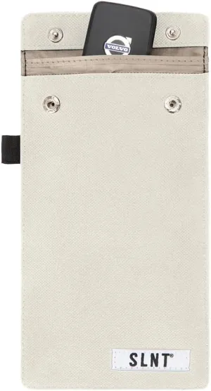 SLNT Signal Blocking Faraday Key Fob Case with Silent Pocket - Car Anti Theft Device Shields Against All Signal Types, Including RFID Blocking & Durable Faraday Bag, Fits Most Keyfobs (Natural, Small)