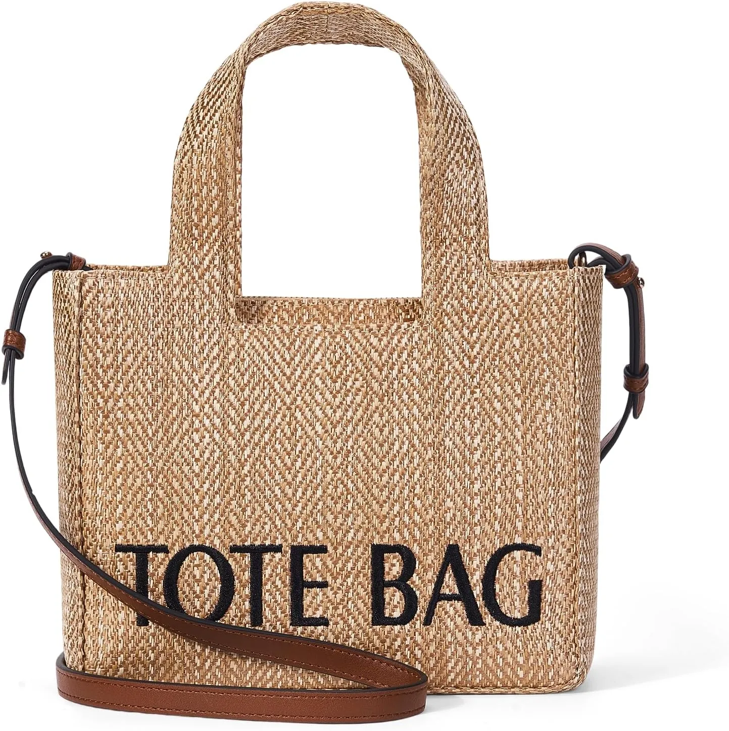 Small Beach Tote Bag Straw Beach Bag for Women Straw Vacation Handbag Summer Woven Crossbody Shoulder Purse