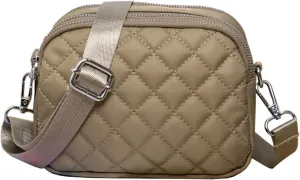 Small Crossbody Bag for Women, Mini Nylon Shoulder Purse and Handbag with Multi Zipper Pockets