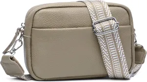 Small Crossbody Bags for Women Genuine Leather, Guitar Strap Shoulder Handbag Purse Camera Bag with Rfid Card Slots