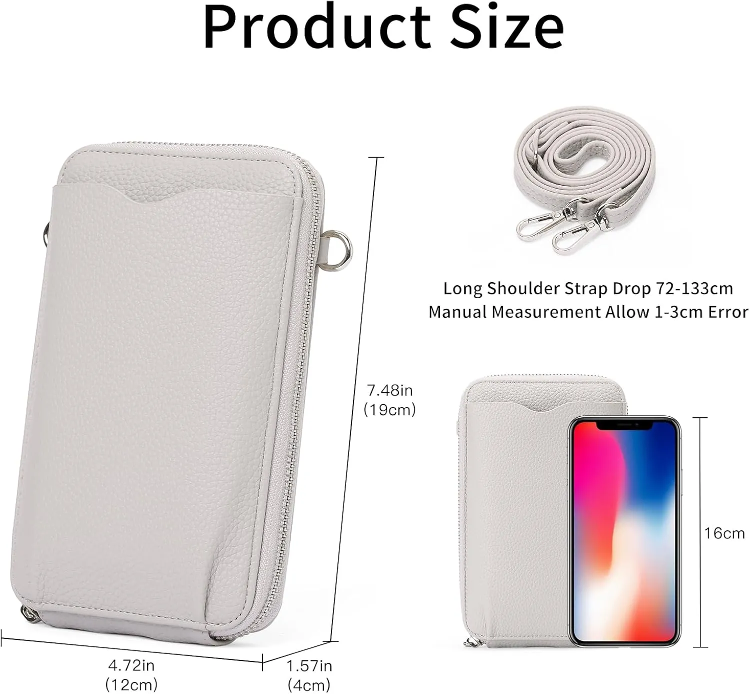 Small Crossbody Bags for Women Leather cell Phone Bag Wallet Purse with Credit Card Slots Adjustable Strap