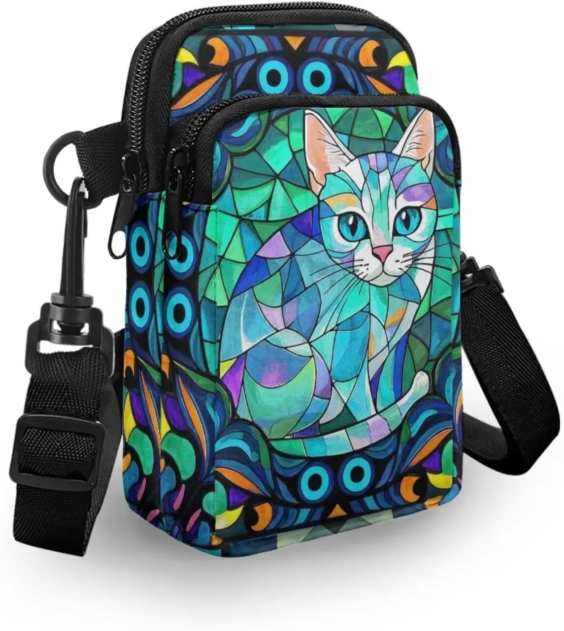Small Crossbody Bags for Women Peacock Birds Cell Phone Purses, Skulls Print Sling Handbags Travel Pouch Wallet