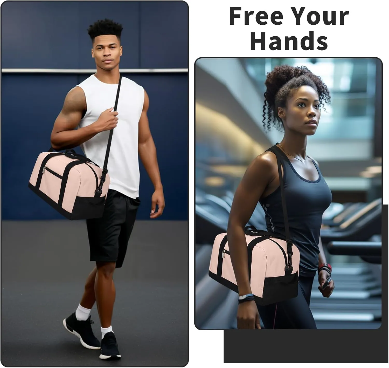 Small Gym Bag 14 inch lightweight Carry On Mini Duffel Bag for Travel Sport - Pink