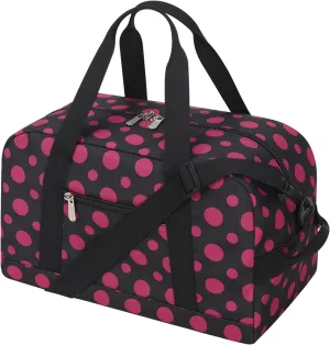 Small Gym Bag 14 inch lightweight Carry On Mini Duffel Bag for Travel Sport - Polka Dot Pink