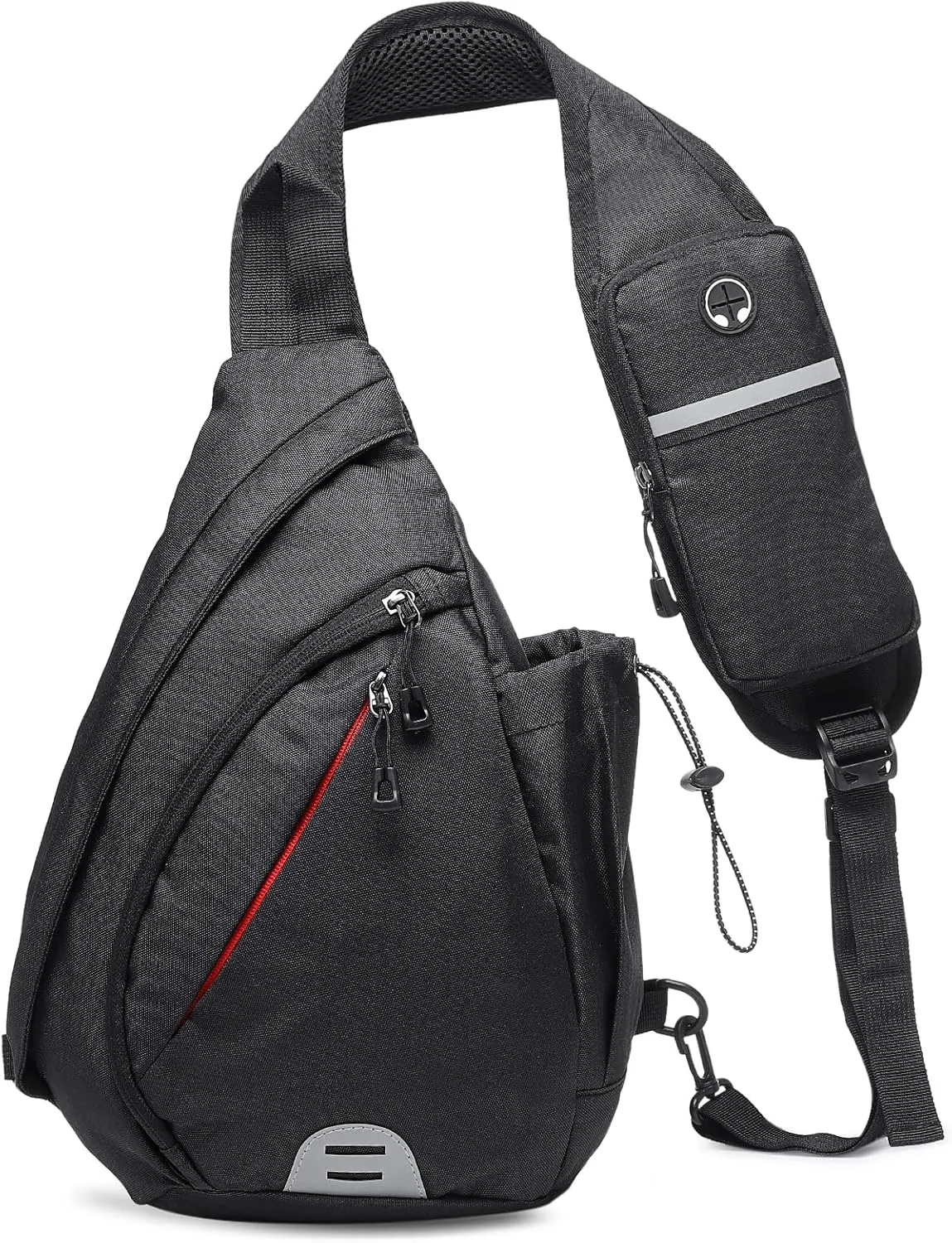 Small Sling Bag Crossbody Hiking Bag 9.36L Shoulder Bag with Headphone Jack, Man Women Crossbody Casual Backpack for Travel, Camping (Black)