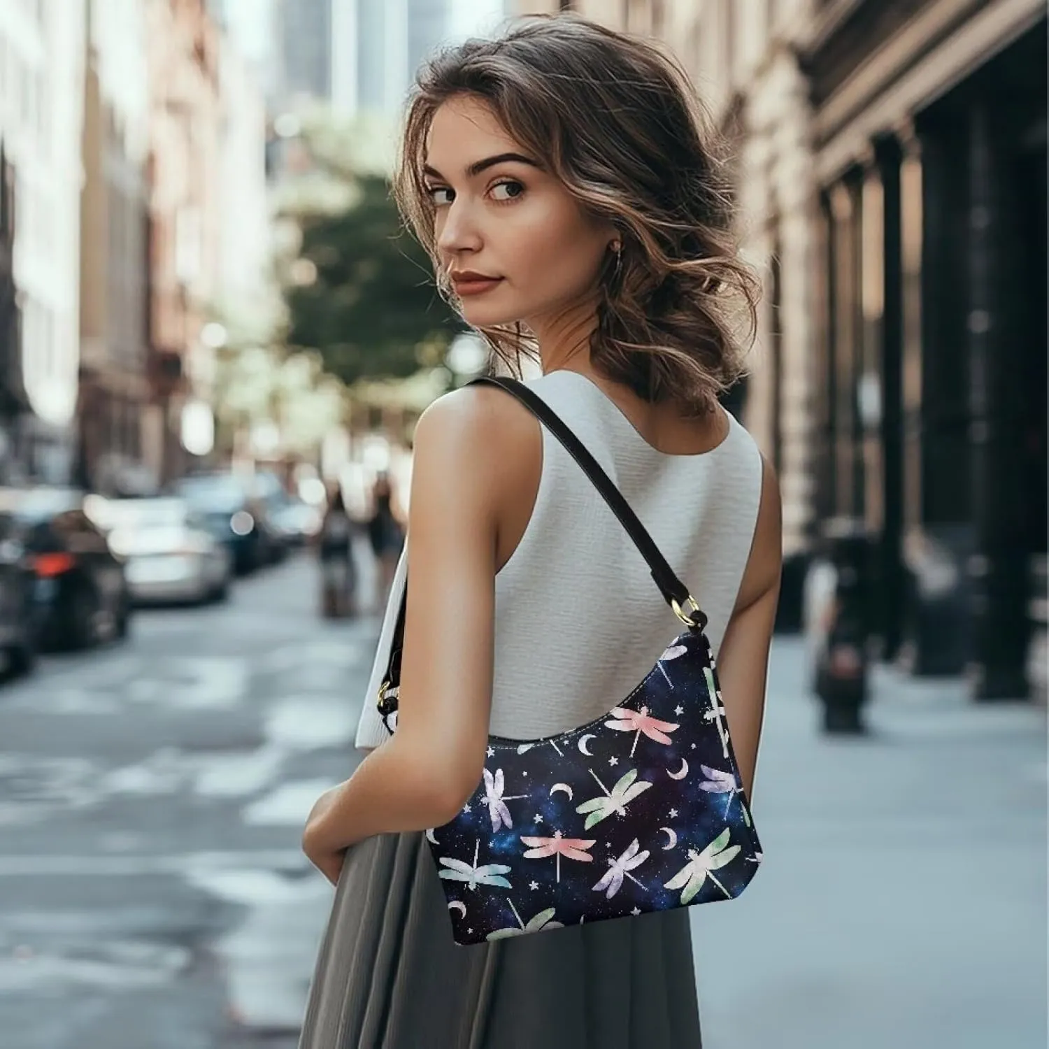 Small Underarm Crossbody bag with Zipper Closure for Women Dating Party