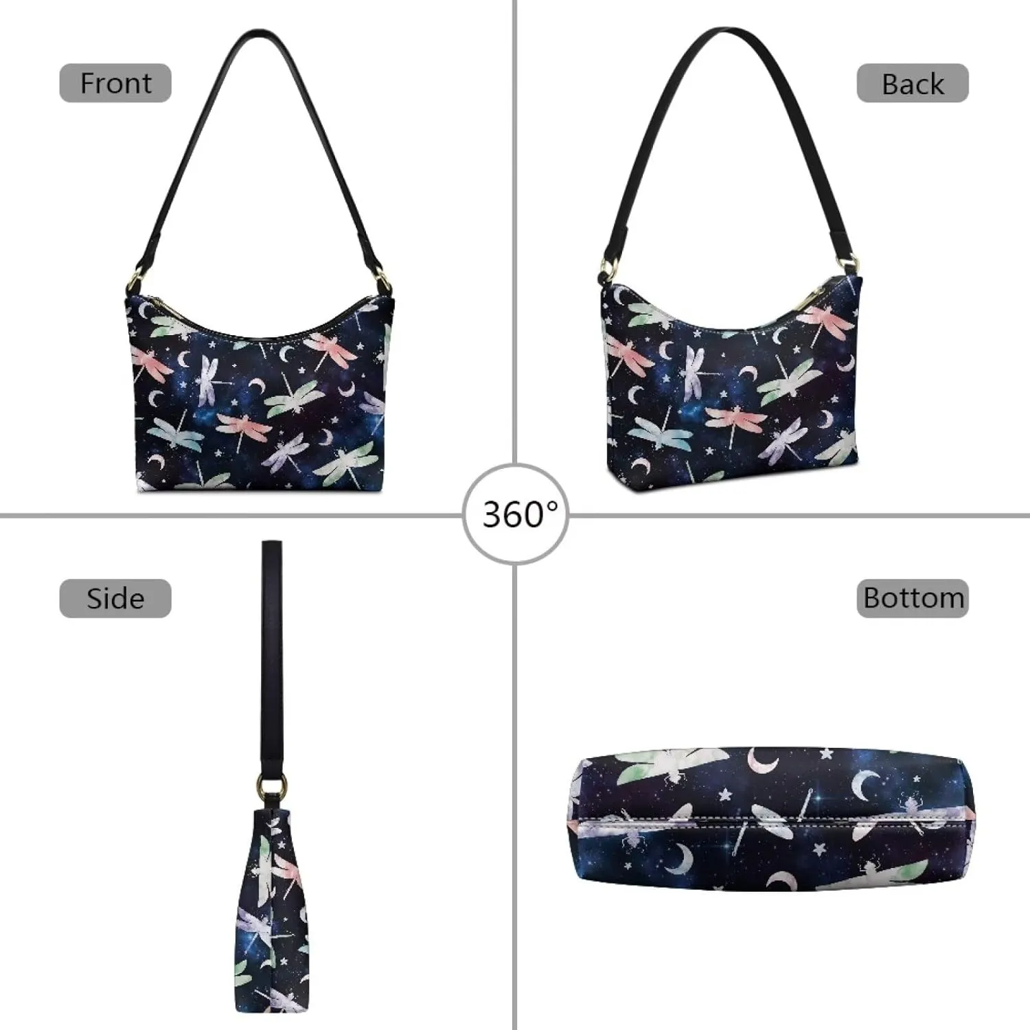 Small Underarm Crossbody bag with Zipper Closure for Women Dating Party