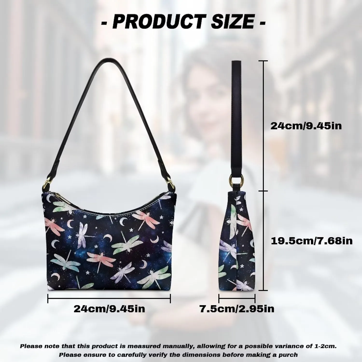 Small Underarm Crossbody bag with Zipper Closure for Women Dating Party