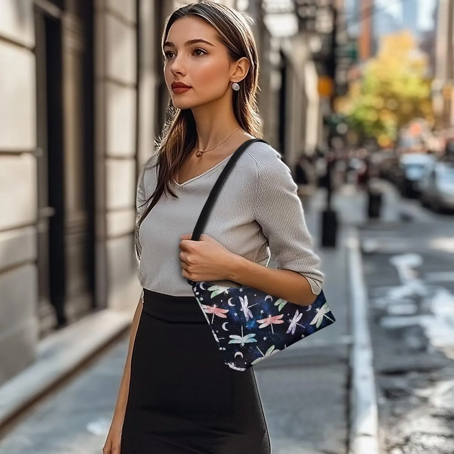 Small Underarm Crossbody bag with Zipper Closure for Women Dating Party