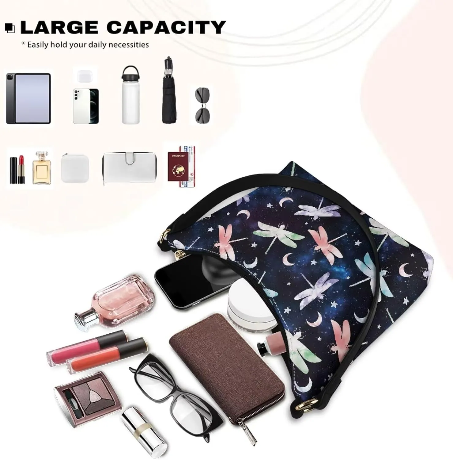 Small Underarm Crossbody bag with Zipper Closure for Women Dating Party