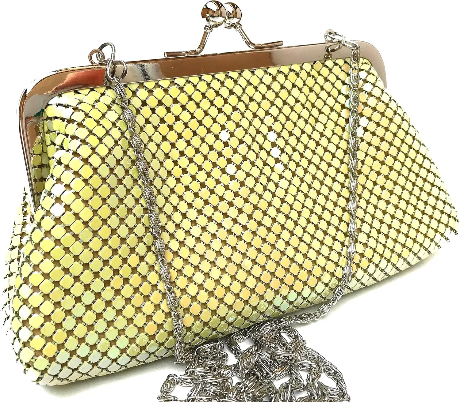 Small Women Clutch Metal Mesh Evening Purse for Party prom Wedding