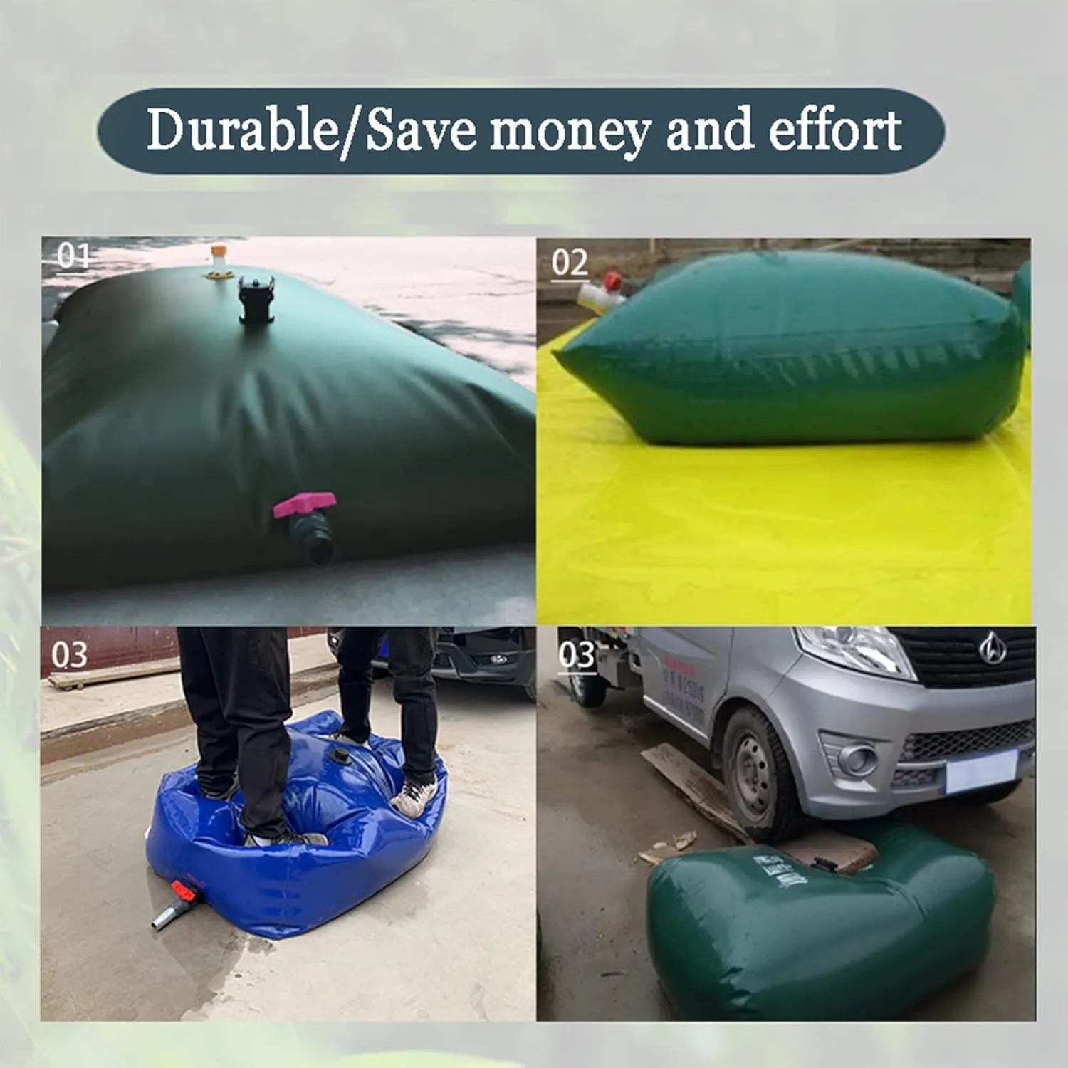 Soft Drought-Resistant Water Bag，Bladder Water Storage Bag, Collapsible Bladder, Portable Water Tank, Large Flexible Emergency Bucket, Camping Shower Water Container ( Size : 1.5x0.9x0.5m/670L/176gall